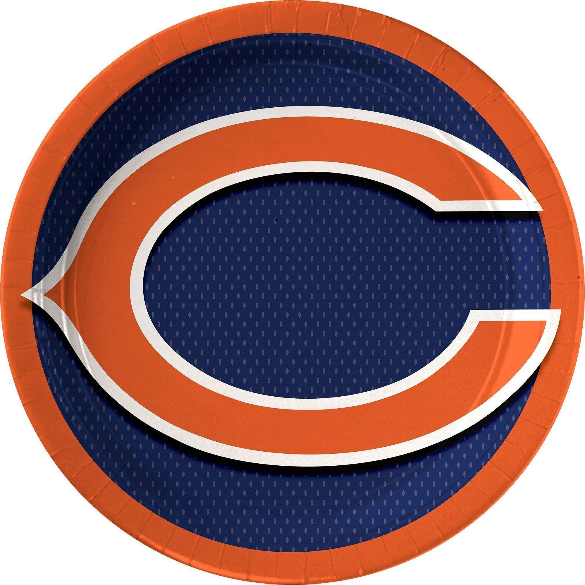 Chicago Bears Party Supplies Pack for 18 Guests - Kit Includes Plates, Napkins, Table Cover, Cups, Cutlery, Serving Bowl, Banner Decoration & Centerpiece